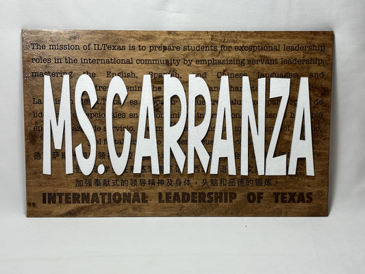 Personalized Teacher Wall Sign for IL Texas Teachers and Staff