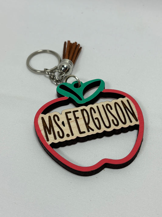 Apple_Teacher Appreciation Keychain_Personalized_Made to Order